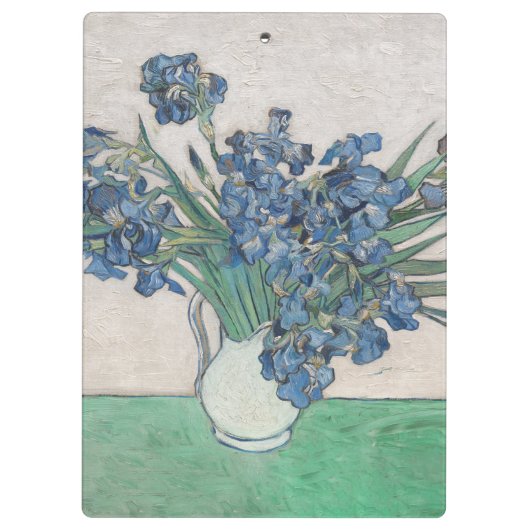 Van Gogh Iris Vase Schilderend Impressionisme Klembord (Achterkant)