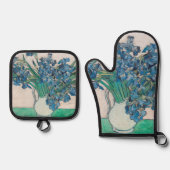 Van Gogh Iris Vase Schilderend Impressionisme Ovenwant & Pannenlap Set (Voorkant)