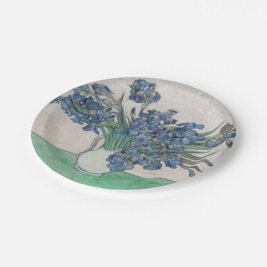 Van Gogh Iris Vase Schilderend Impressionisme Papieren Bordje (Gekanteld)