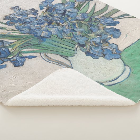 Van Gogh Iris Vase Schilderend Impressionisme Sherpa Deken (3/4)