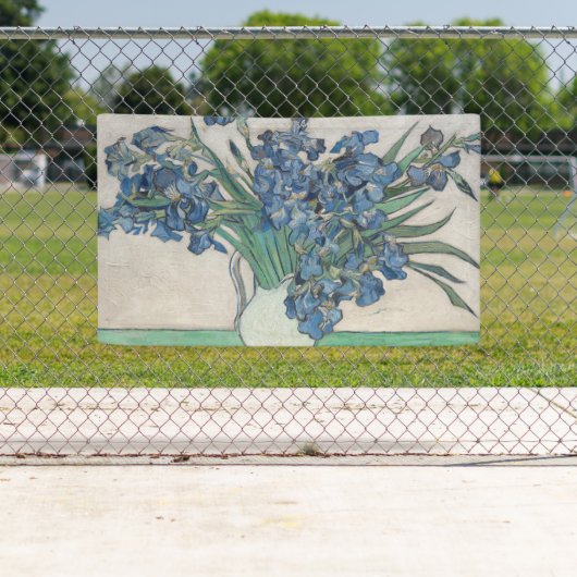 Van Gogh Iris Vase Schilderend Impressionisme Spandoek (Insitu)