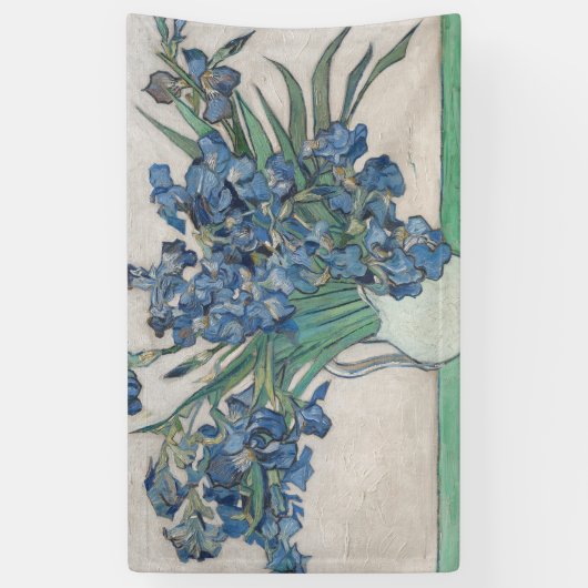 Van Gogh Iris Vase Schilderend Impressionisme Spandoek (Verticaal)