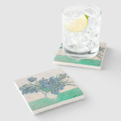 Van Gogh Iris Vase Schilderend Impressionisme Stenen Onderzetter (Zijkant)