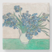 Van Gogh Iris Vase Schilderend Impressionisme Stenen Onderzetter (Voorkant)