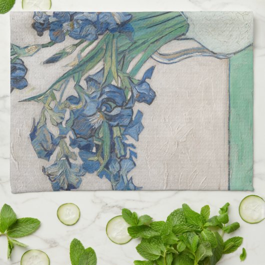 Van Gogh Iris Vase Schilderend Impressionisme Theedoek (Gevouwen)