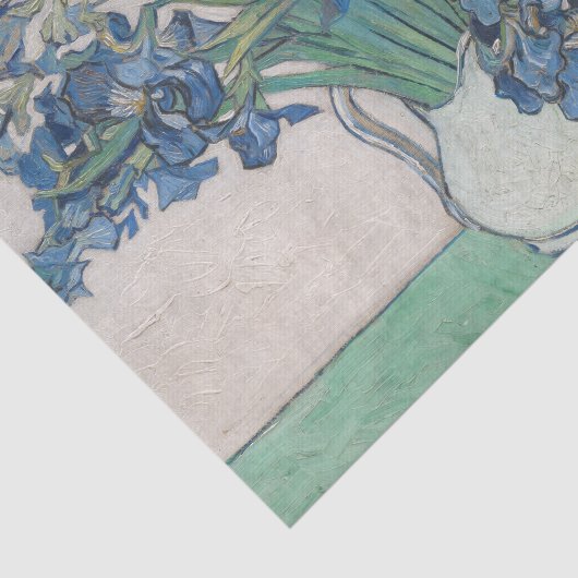 Van Gogh Iris Vase Schilderend Impressionisme Tissuepapier (Detail)