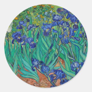 Van Gogh Irise Floral Painting Ronde Sticker