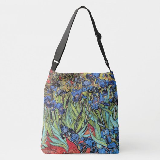 Van Gogh Irise Flowers Floral Garden Crossbody Tas (Achterkant)