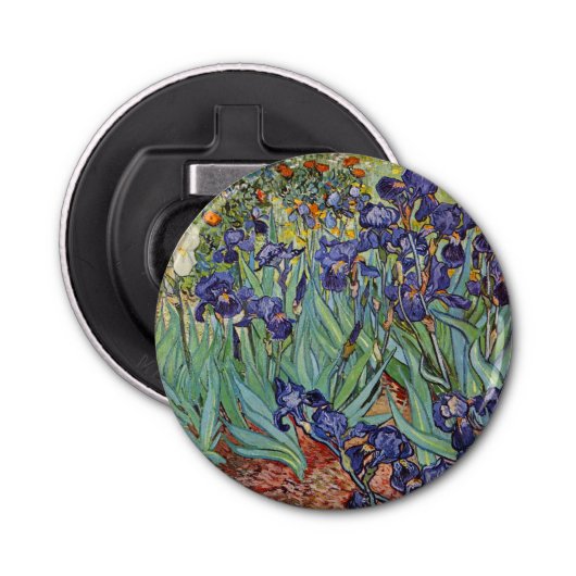 Van Gogh Irise Impressionist Painting Button Flesopener (Voorkant)