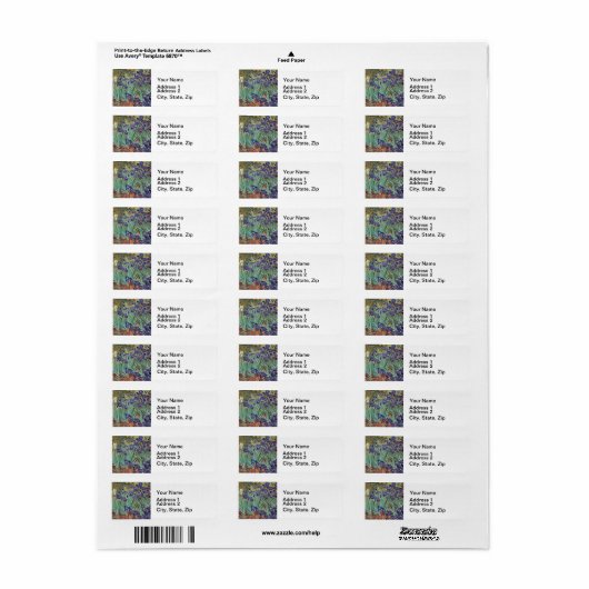 Van Gogh Irise Impressionist Painting Etiket (Full Sheet)
