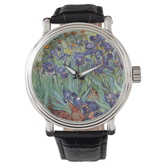 Van Gogh Irise Impressionist Painting Horloge (Voorkant)