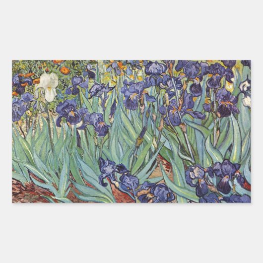 Van Gogh Irise Impressionist Painting Rechthoekige Sticker (Voorkant)