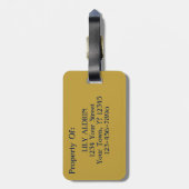 Van Gogh Irise Vase Blue Flower Bouquet Gold Art Bagagelabel (Achterkant verticaal)