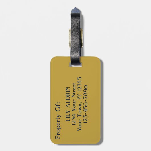 Van Gogh Irise Vase Blue Flower Bouquet Gold Art Bagagelabel (Achterkant verticaal)