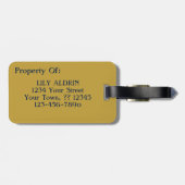 Van Gogh Irise Vase Blue Flower Bouquet Gold Art Bagagelabel (Achterkant horizontaal)