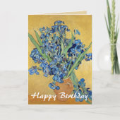 Van Gogh Irise Vase Blue Flowers Art Birthday Kaart (Voorkant)