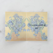 Van Gogh Irise Vase Blue Flowers Art Birthday Kaart (Binnen)