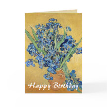 Van Gogh Irise Vase Blue Flowers Art Birthday