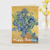 Van Gogh Irise Vase Blue Flowers Art Birthday Kaart (Gele Bloem)
