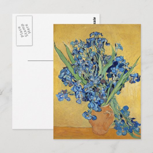 Van Gogh Irise Vase Blue Flowers  Art Briefkaart (Voorkant / Achterkant)