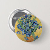Van Gogh Irise Vase Blue Flowers  Art Ronde Button 5,7 Cm (Voorkant /achterkant)