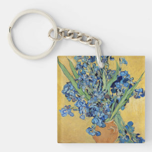 Van Gogh Irise Vase Blue Flowers  Art Sleutelhanger