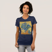 Van Gogh Irise Vase Blue Flowers  Art T-shirt (Voorkant volledig)