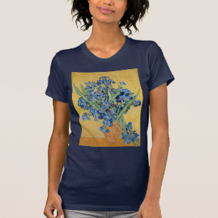 Van Gogh Irise Vase Blue Flowers  Art T-shirt
