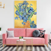 Van Gogh Irise Vase Blue Flowers Bouquet Fine Art Canvas Afdruk (Insitu (Woonkamer))