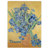 Van Gogh Irise Vase Blue Flowers Bouquet Fine Art Klembord (Achterkant)