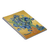 Van Gogh Irise Vase Blue Flowers Bouquet Fine Art Notitieboek (Rechterzijde)