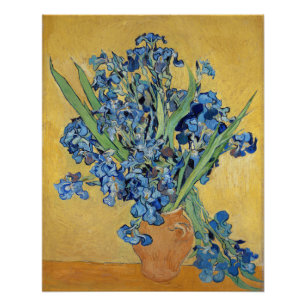Van Gogh Irise Vase Blue Flowers Bouquet Fine Art Poster