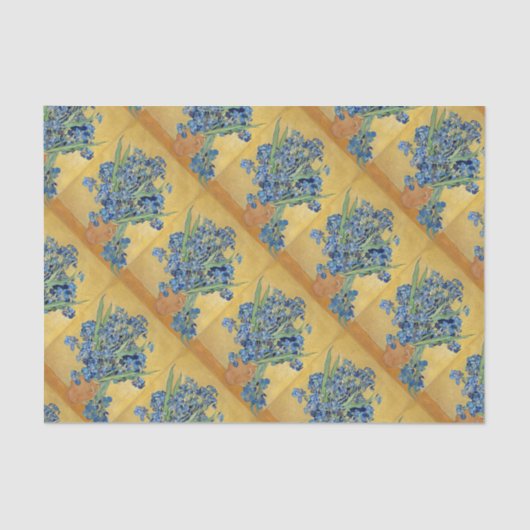 Van Gogh Irise Vase Flowers nog steeds beroemde ku Tissuepapier (Voorkant)