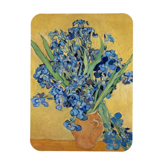Van Gogh Irise Vase Gold Wall Blue Flowers Art Magneet (Verticaal)