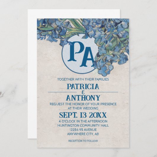 Van Gogh Irise Wedding Uitnodiging (Voorkant / Achterkant)