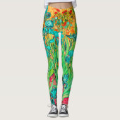 Van Gogh Irises/Blauwgroen/St. Remy Leggings (Voorkant)
