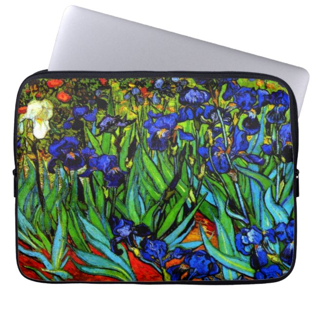 Van Gogh - Irises, bloemschilderij, Laptop Sleeve (Voorkant)