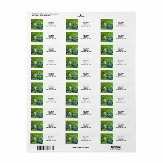 Van Gogh Irises Etiket (Full Sheet)