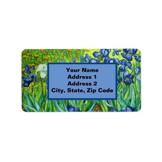 Van Gogh Irises Etiket (Voorkant)
