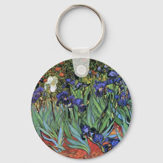 Van Gogh Irises (F608)  Fine Art Sleutelhanger (Voorkant)
