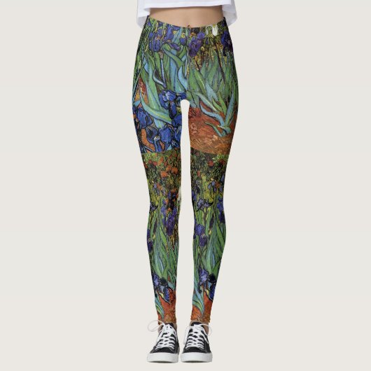Van Gogh Irises Fijne Kunst Leggings Broek (Voorkant)
