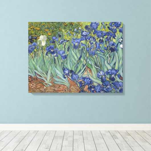 Van Gogh Irises Fine Art Painting  Canvas Afdruk (Insitu (Houten vloer))