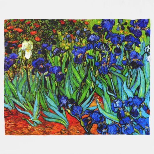 Van Gogh - Irises Fleece Deken (Voorkant (Horizontaal))