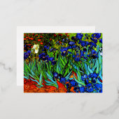 Van Gogh - Irises Folie Feestdagen Briefkaart (Voorkant / Achterkant)