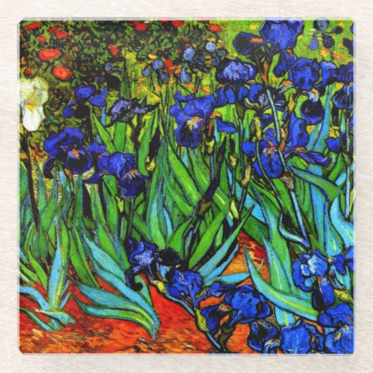 Van Gogh - Irises Glazen Onderzetter (Voorkant)