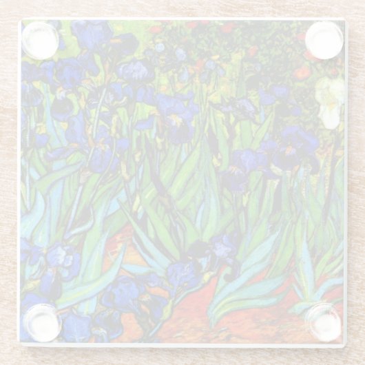 Van Gogh - Irises Glazen Onderzetter (Achterkant)