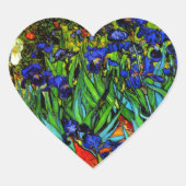 Van Gogh - Irises Hart Sticker (Voorkant)