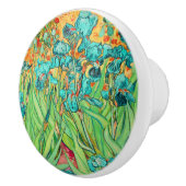 Van Gogh Irises in St. Remy, Blauwgroen Keramische Knop (Rechts)