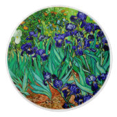 Van Gogh Irises in St. Remy, diep Paars Keramische Knop (Voorkant)