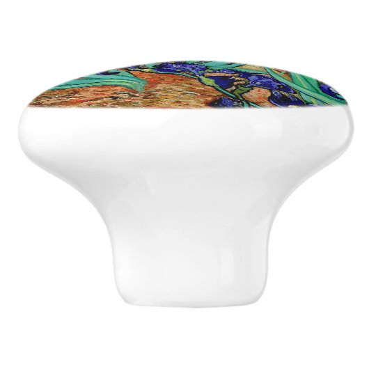 Van Gogh Irises in St. Remy, diep Paars Keramische Knop (Zijkant)